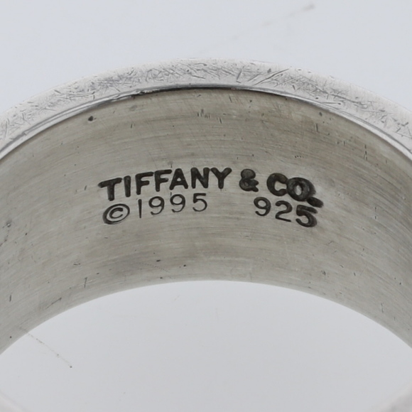 TIFFANY Ring Atlas Grooved Double Line Silver 925 Upper No. 11 Lower 13 Women's - Picture 3 of 4